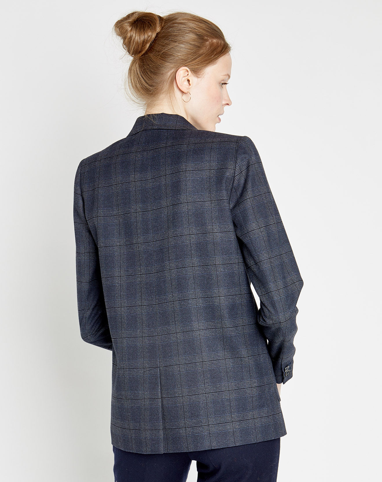 Caroll Blazer Cameron imprimé Prince-de-Galles marine/noir