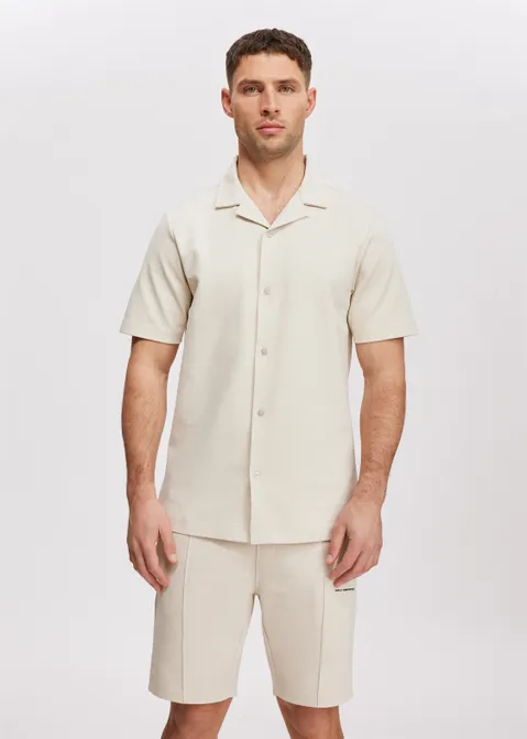 Overhemd met korte mouwen off-white (CREME.L)
