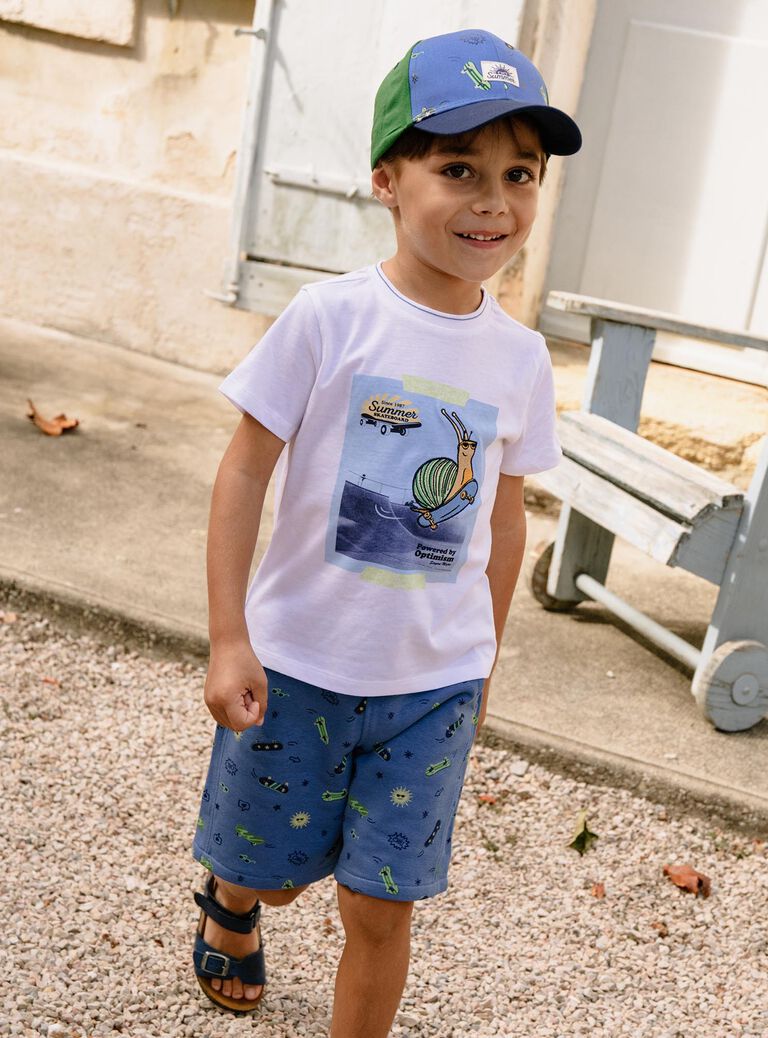 T-shirt blanc avec escargot fantaisie