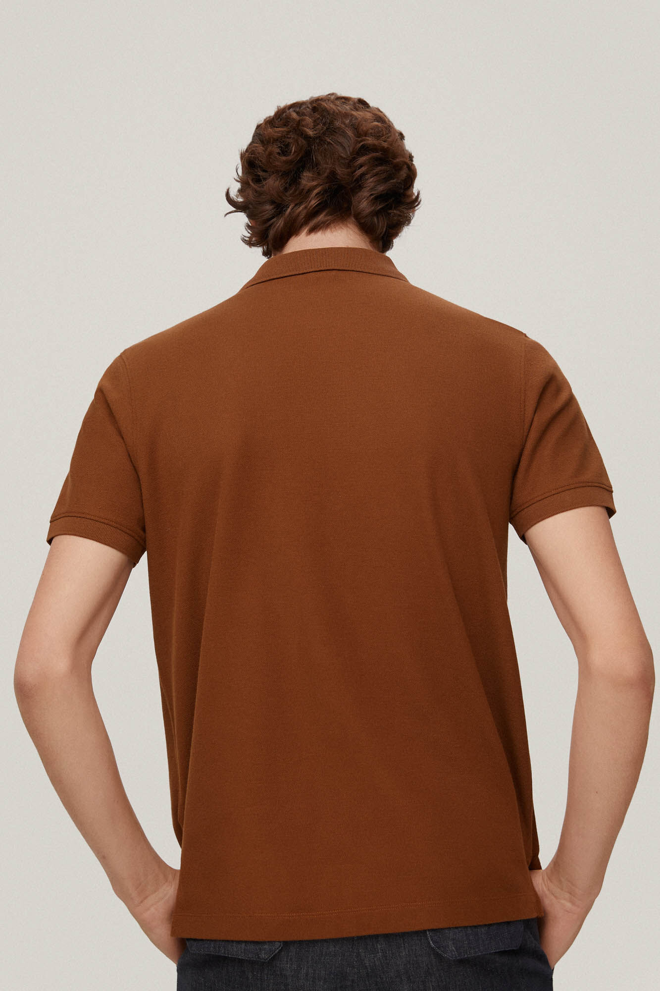 Camisa polo com logotipo - Marrom
