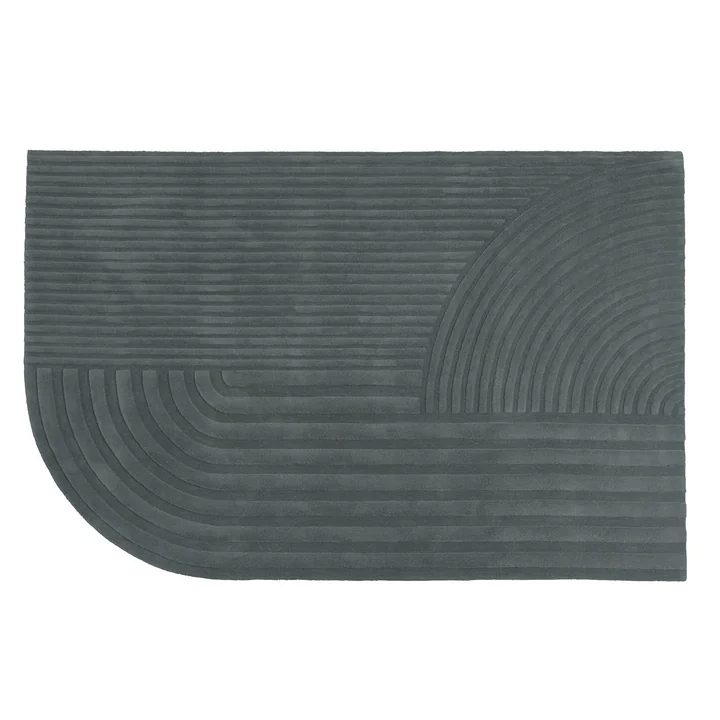 Muuto - Relevo Teppich, 200 x 300 cm, dunkelgrün
