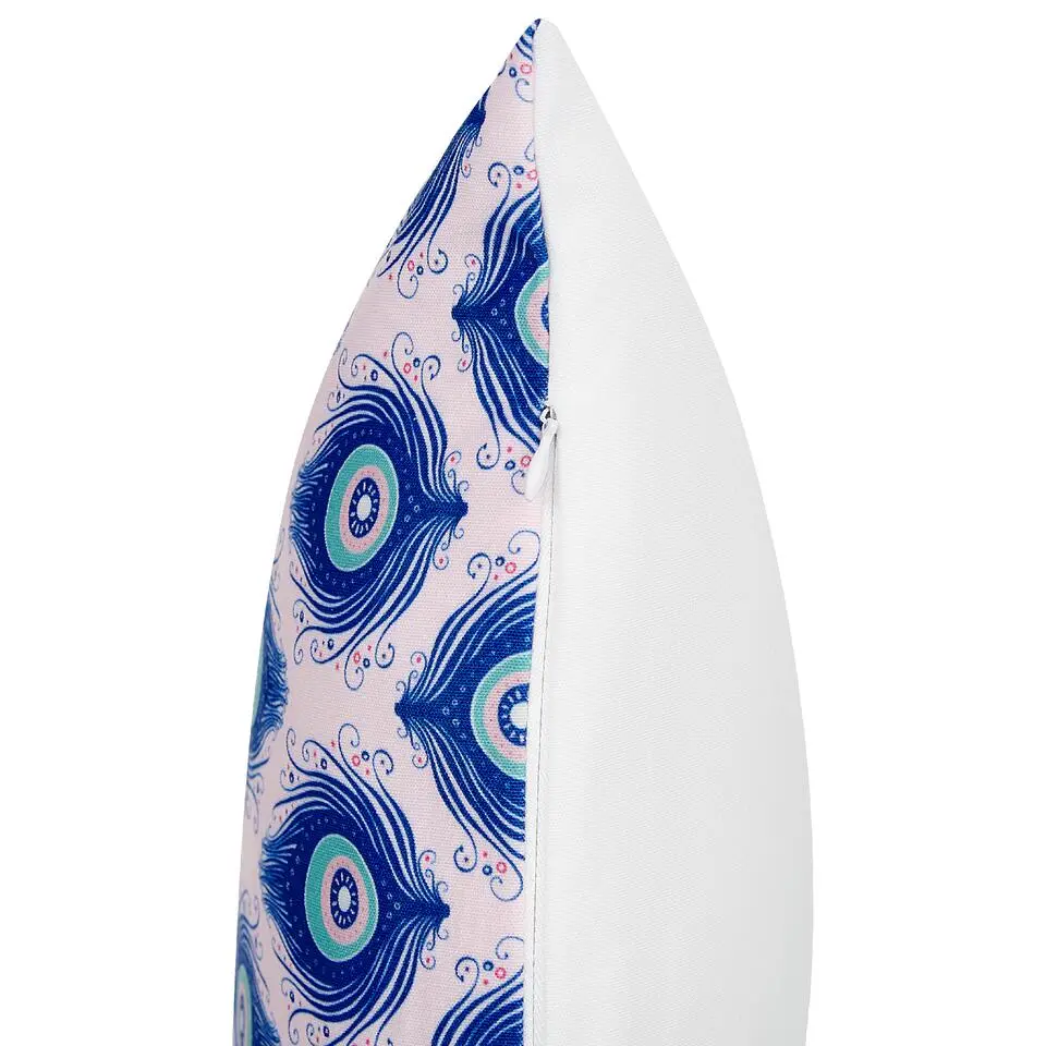 CERIANA - Tuinkussen set van 2 - Blauw/Roze - 40 x 60 cm - Polyester