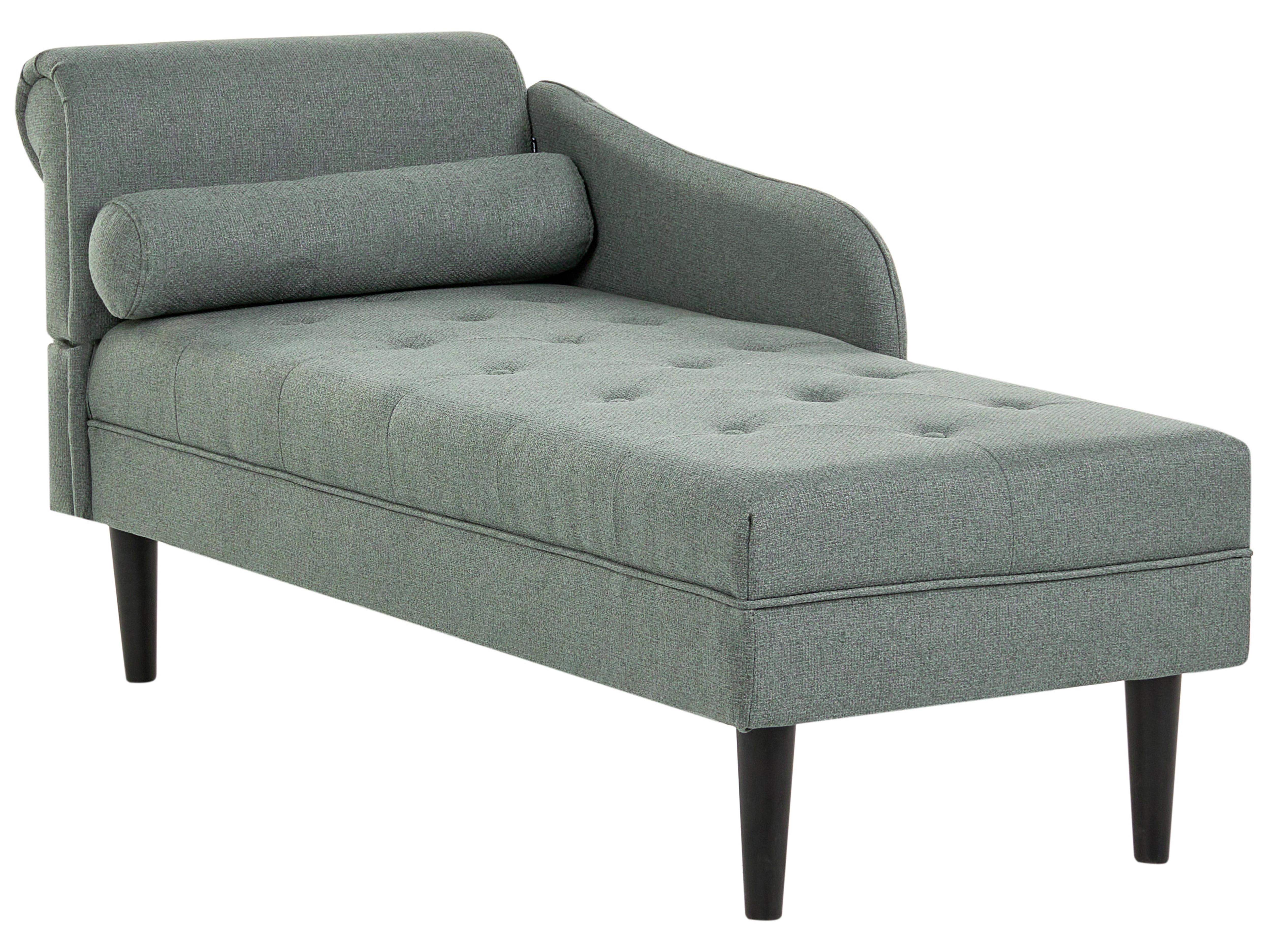 Linkszijdige chaise longue YVOIRE Stof Groen