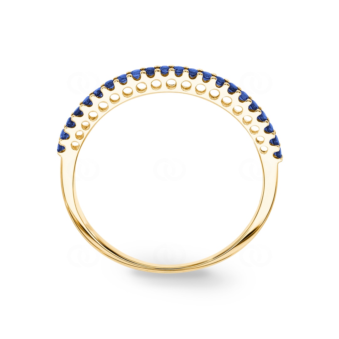 Mémoire-Ring 750/18 K Gelbgold mit Saphiren