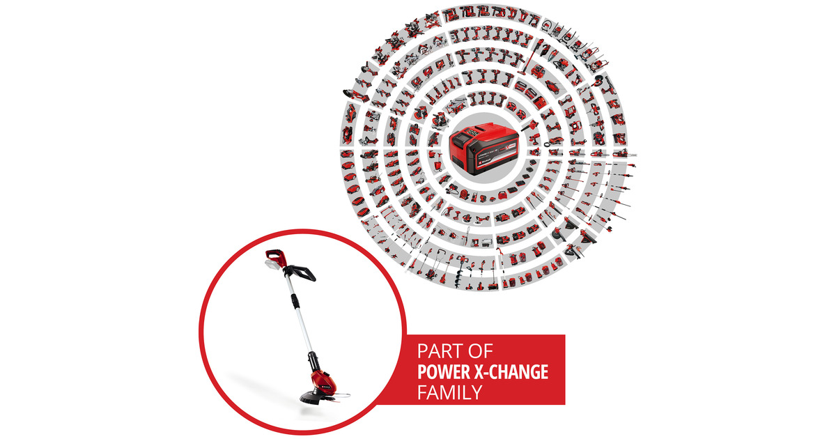 EINHELLAccu grastrimmer GE-CT 18 Li   (Rood/zwart, Accu niet inbegrepen)