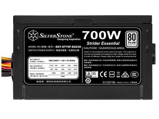 SilverStone Netzteil ST70F-ES230 700 W 700 W ATX-Netzteil, Strider Essential-Serie