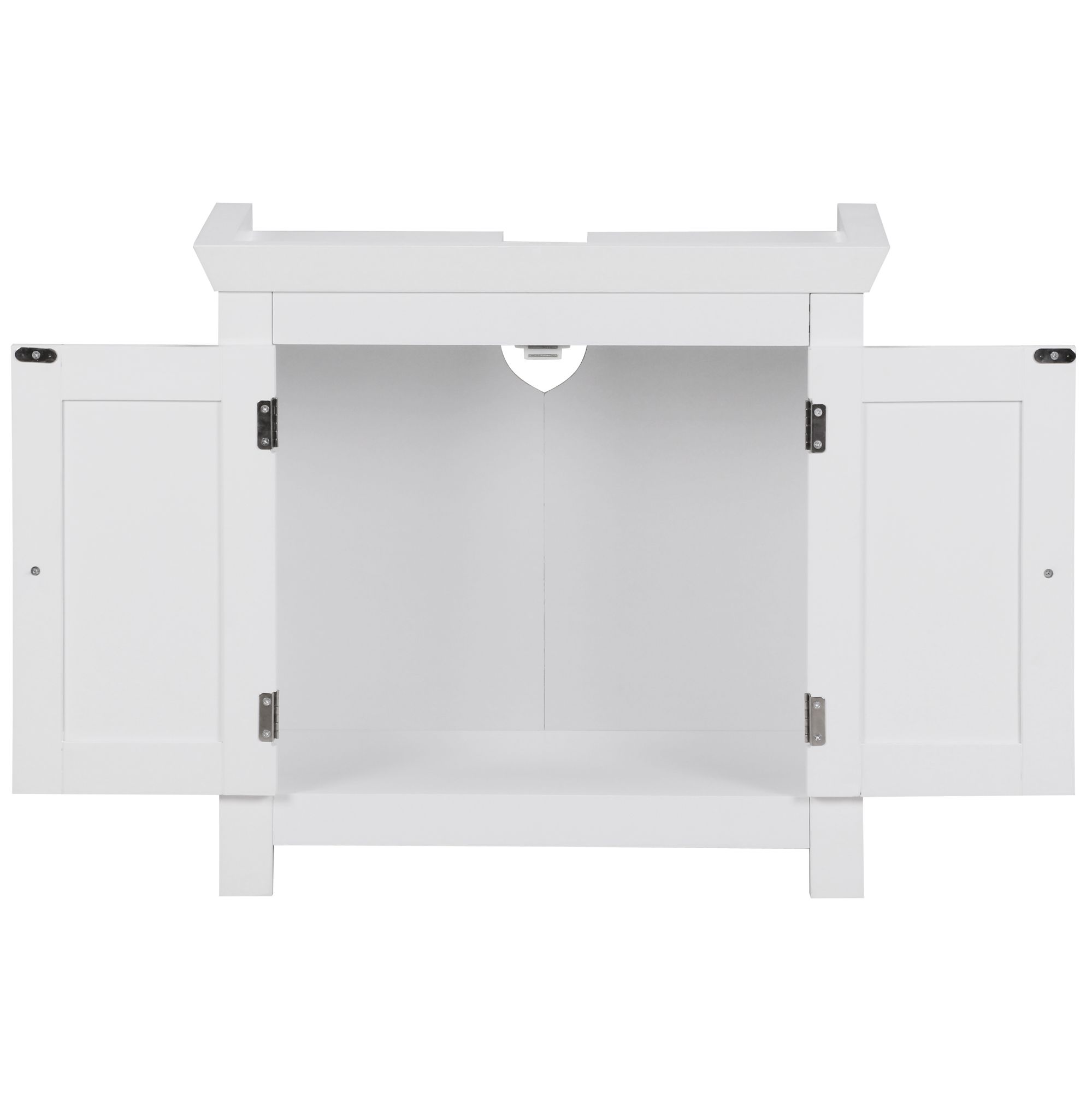 FineBuy Waschbeckenunterschrank FB37103 Unterschrank Weiß 57 cm Badschrank