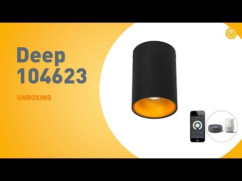 Smart spot zwart met goud incl. wifi GU10 lichtbron - Deep