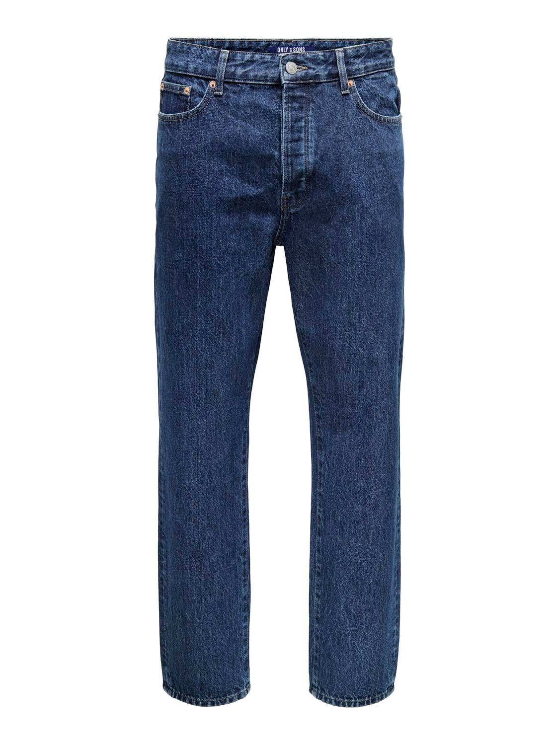 ONSTYE Hohe Taille Locker geschnitten Jeans Medium Blue Denim