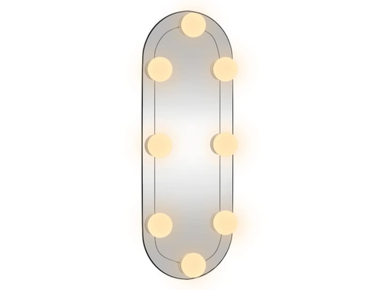 VIDAXL - Miroir mural avec lumières led 15x40 cm verre ovale