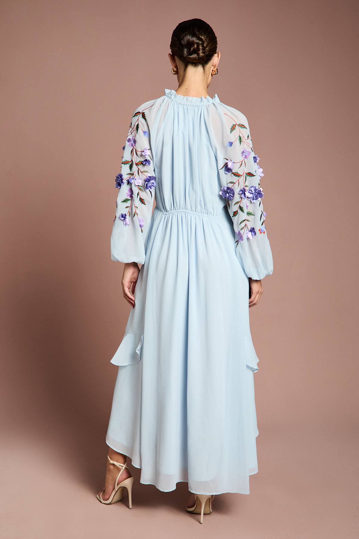 Coast Robe Midi À Détails Froncés Et Fleurs 3D