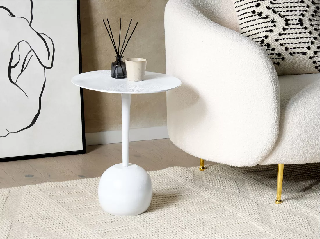 Table d'appoint en aluminium blanc EUCLA