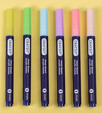 Crateit Filzstifte - 1 mm - 6 st. - Pastelle