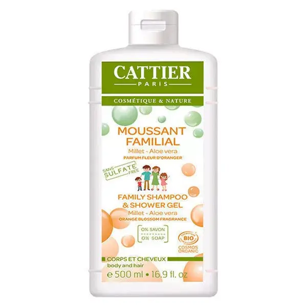 Sabonete Líquido Espumante Cattier Family com Milho-miúdo e Aloe Vera Orgânica 500ml