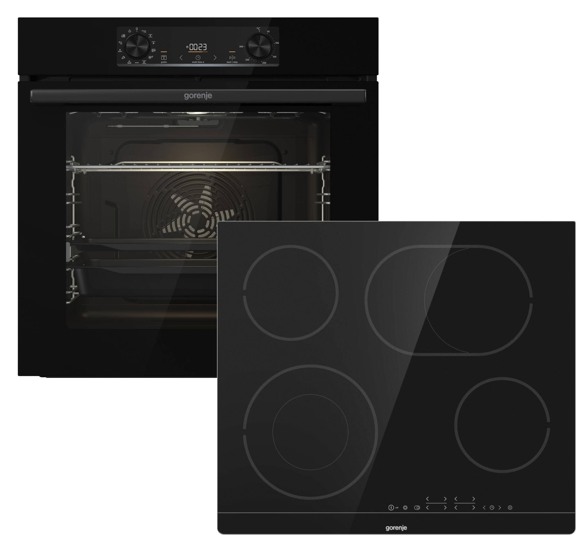 GORENJE Backofen-Set Black Pacific Basic Set Energieeffizienz A, schwarz
