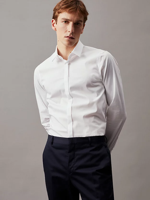 Camisa extra slim de popeline stretch