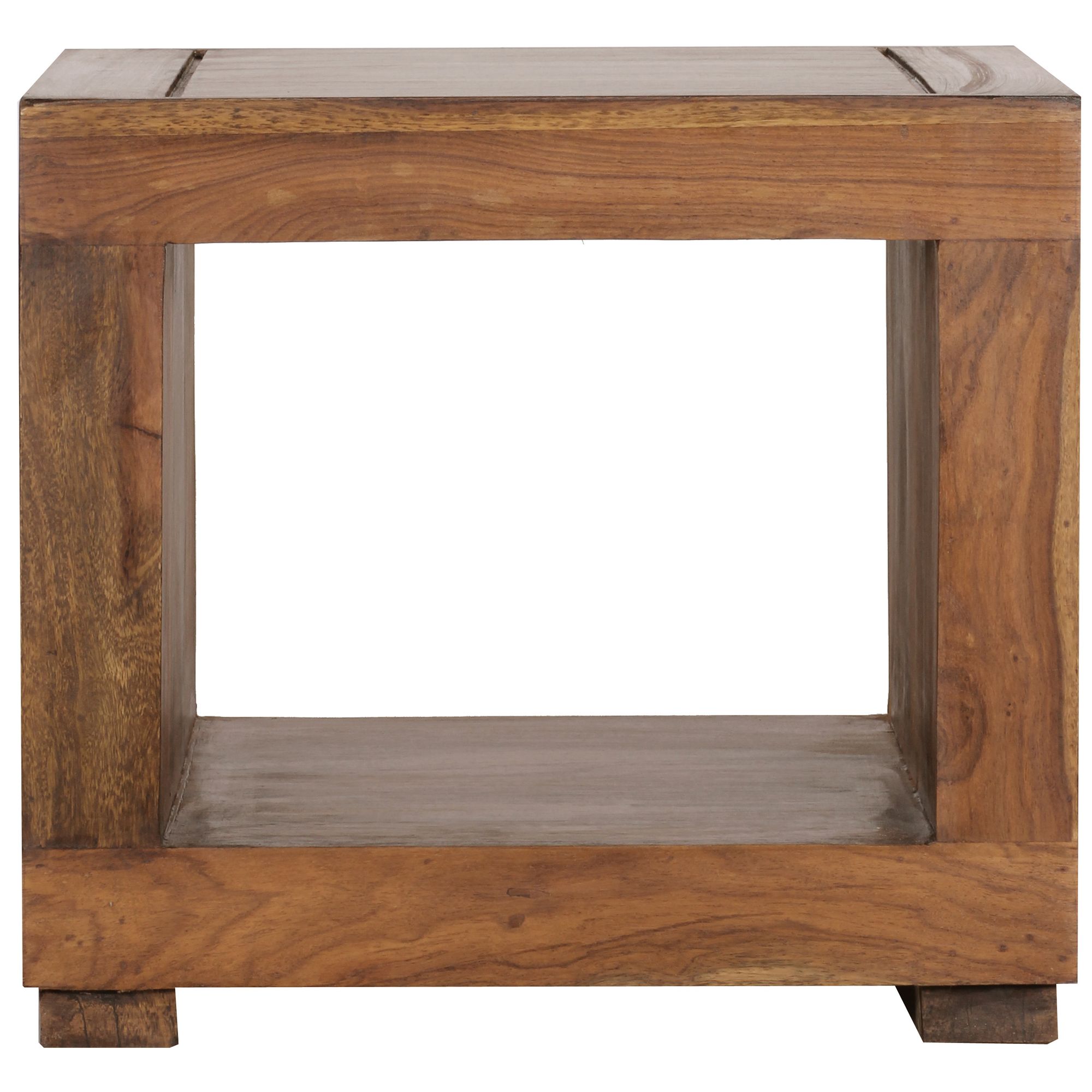 FineBuy Sheesham Massivholz Couchtisch Wohnzimmertisch Beistelltisch 50x50cm