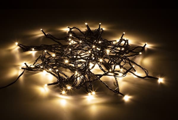 Lyslenke, 10 m, 80 LED, adapter, utendørs, varm hvit