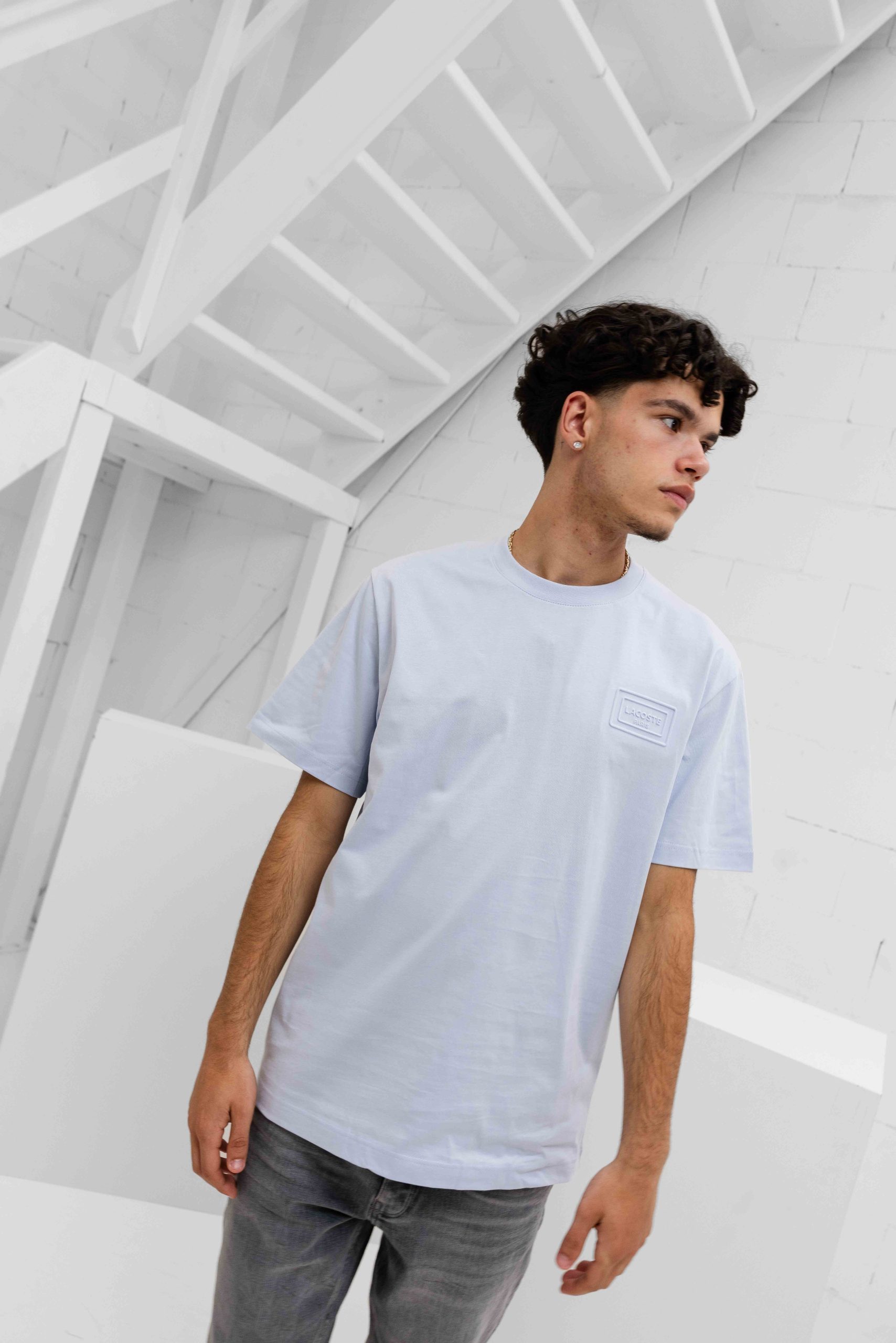 Lacoste Jersey T-Shirt Heren Lichtblauw
