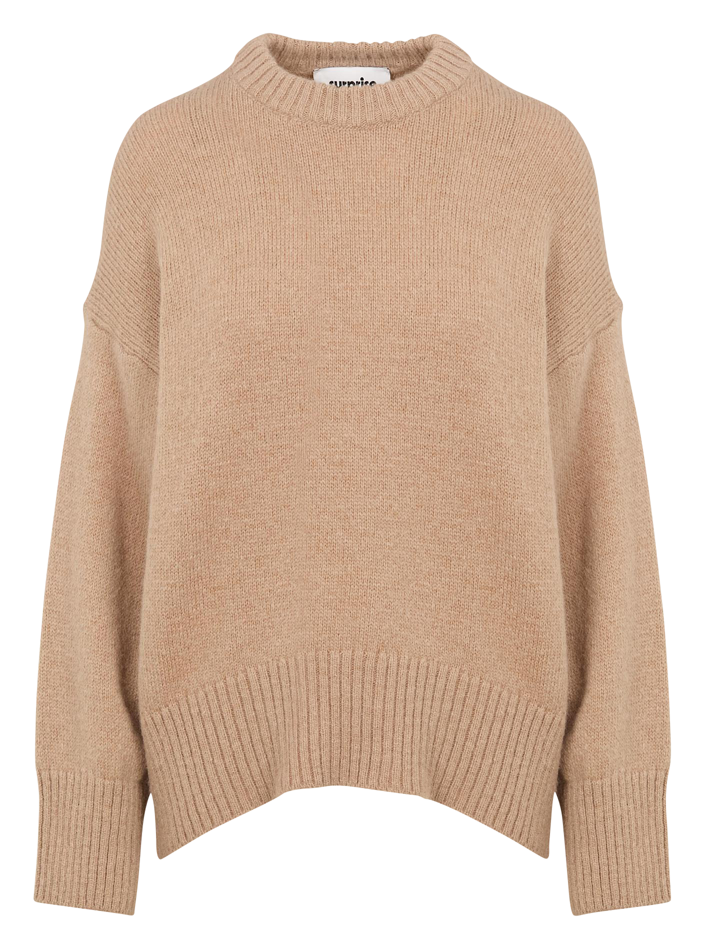 MARTHA - Pull ample col rond en mohair mélangé | Marron