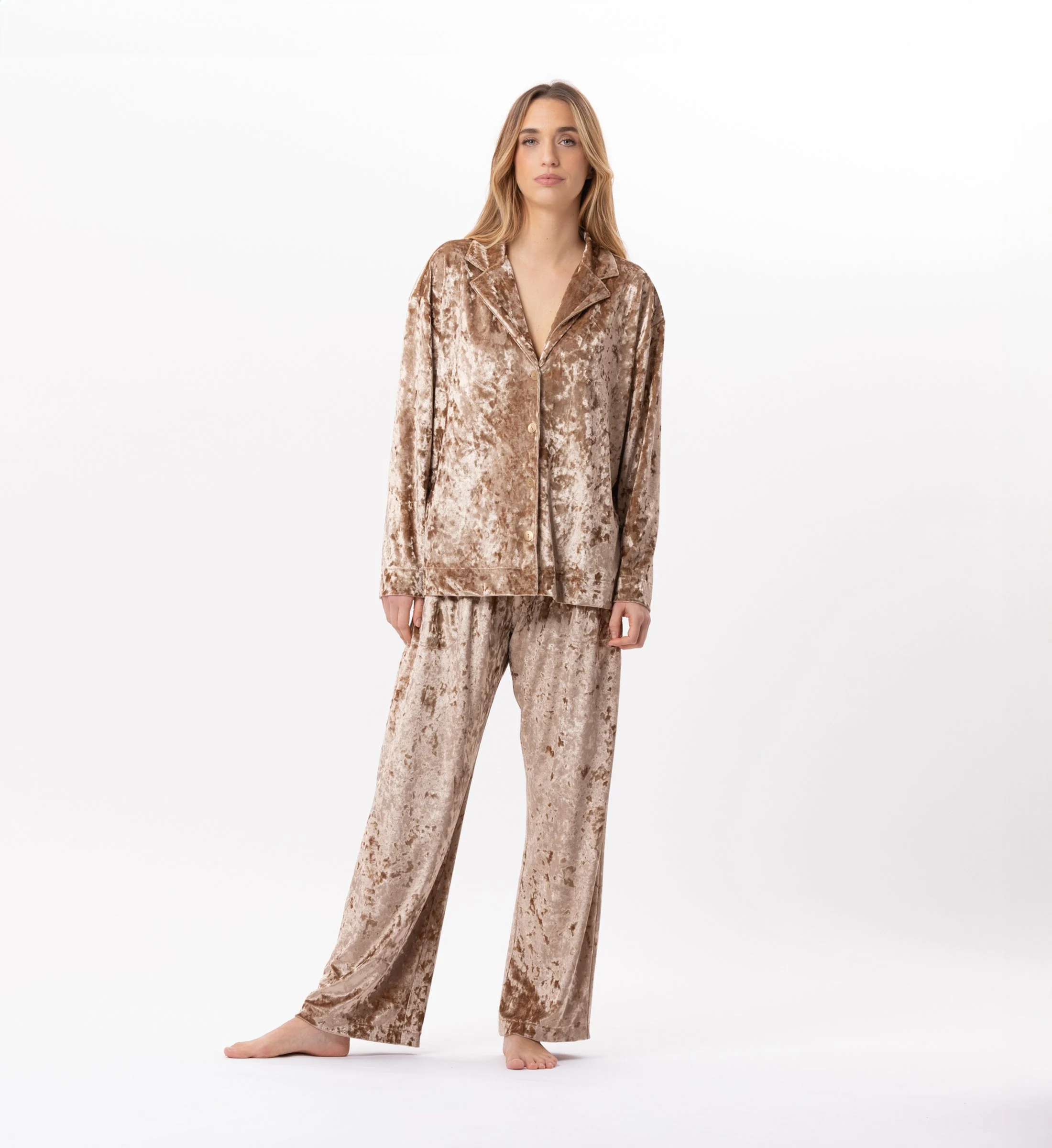 PLATINE 880 - Pantalon en panne de velours | Marron
