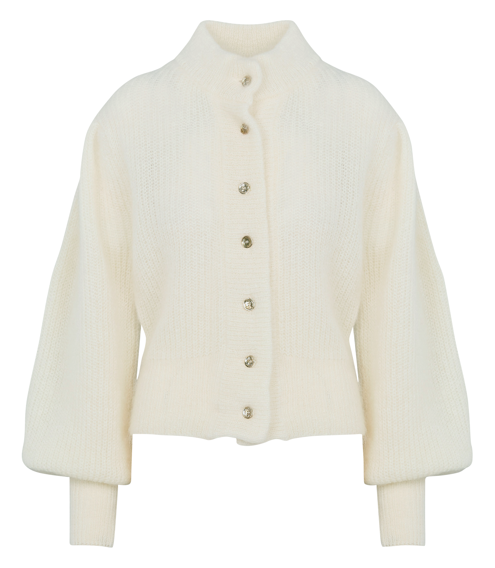 LEANDRA - Cardigan en mohair et laine mélangé | Blanc