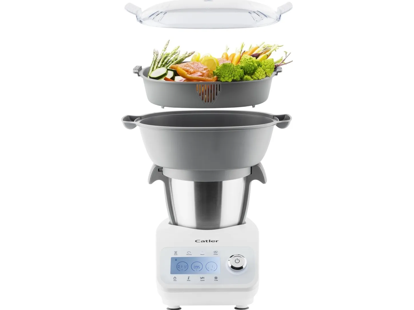 Catler TC 8010, 2,5 L, Rustfrit stål, Hvid, Dreje, Berøring, 0,95 m, 37 - 120 °C, Rustfrit stål