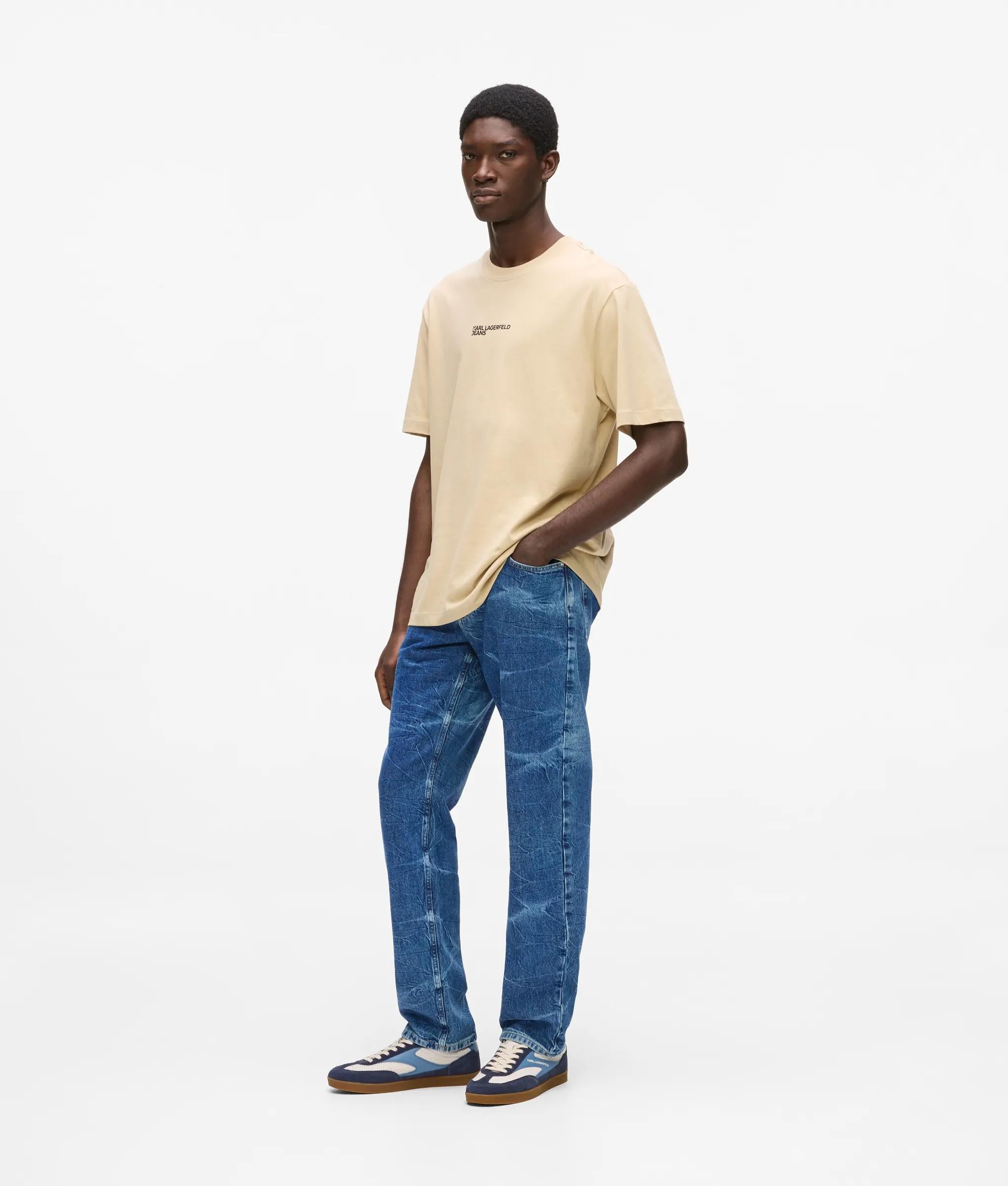 Gemarmerde rechte jeans