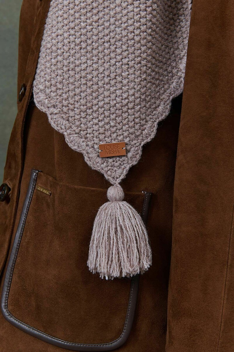 LOUISE MISHA<br>Cachecol de tricô com pompons