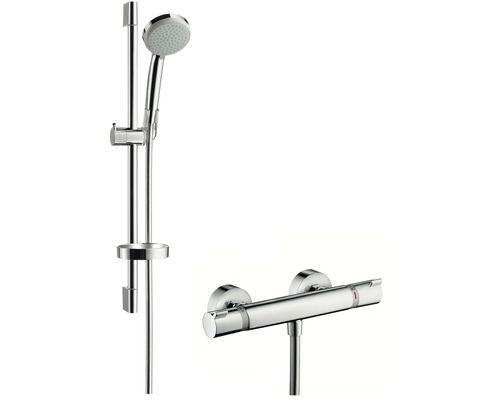 hansgrohe douchekraan met thermostaat CROMA 100 incl. doucheset chroom 27032000