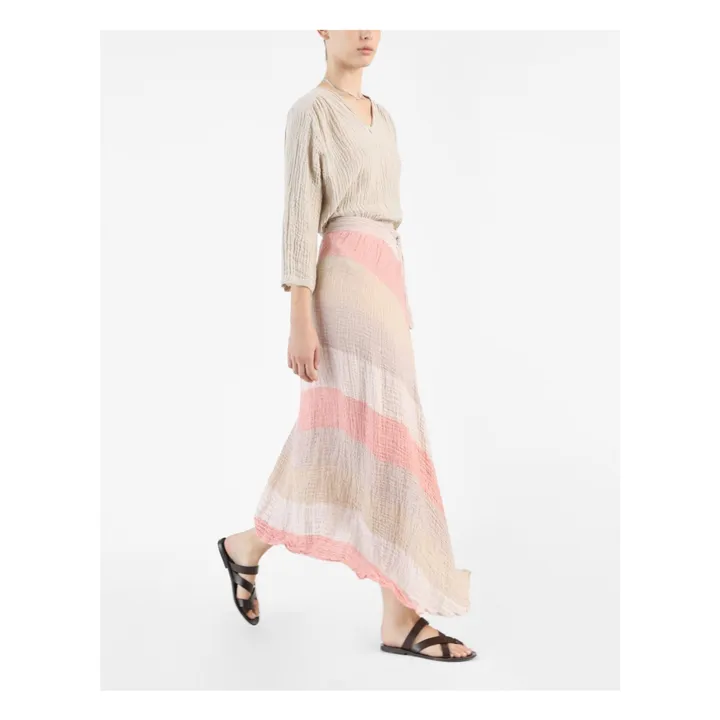 Masscob Jupe Blanchard Lin | Rose pêche