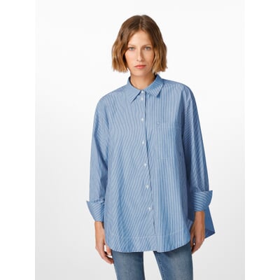 Damenbluse gestreift, Blau-Weiß
