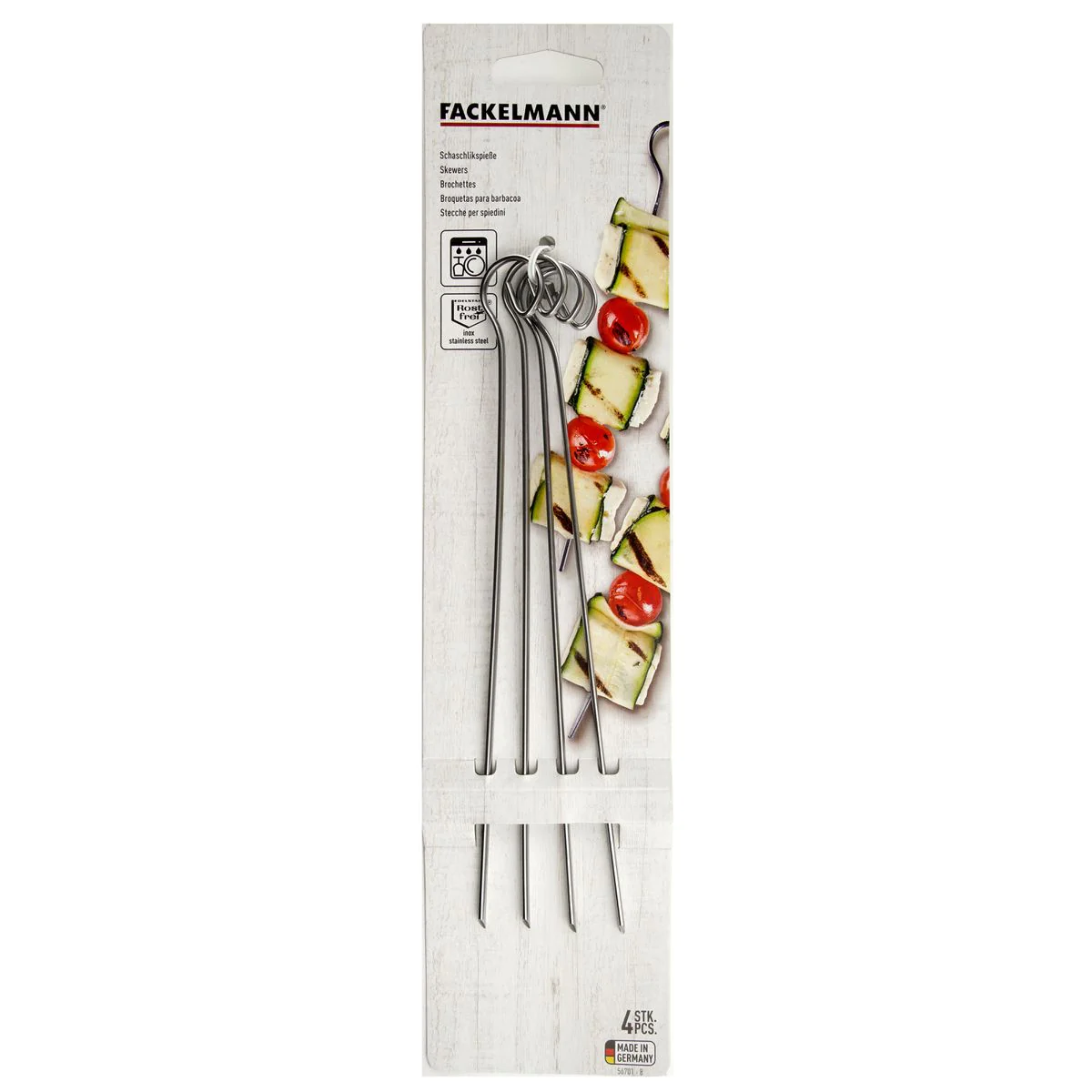 Lot de 4 brochettes en inox BBQ Edition Fackelmann