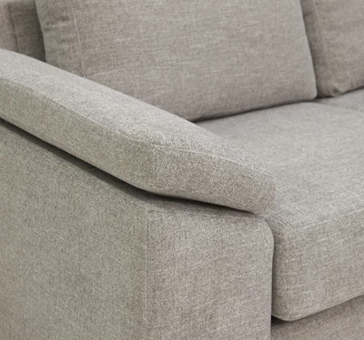 FLEX Hjørnesofa med 1 hjørnemodul, 2 endemoduler grå   ben træ