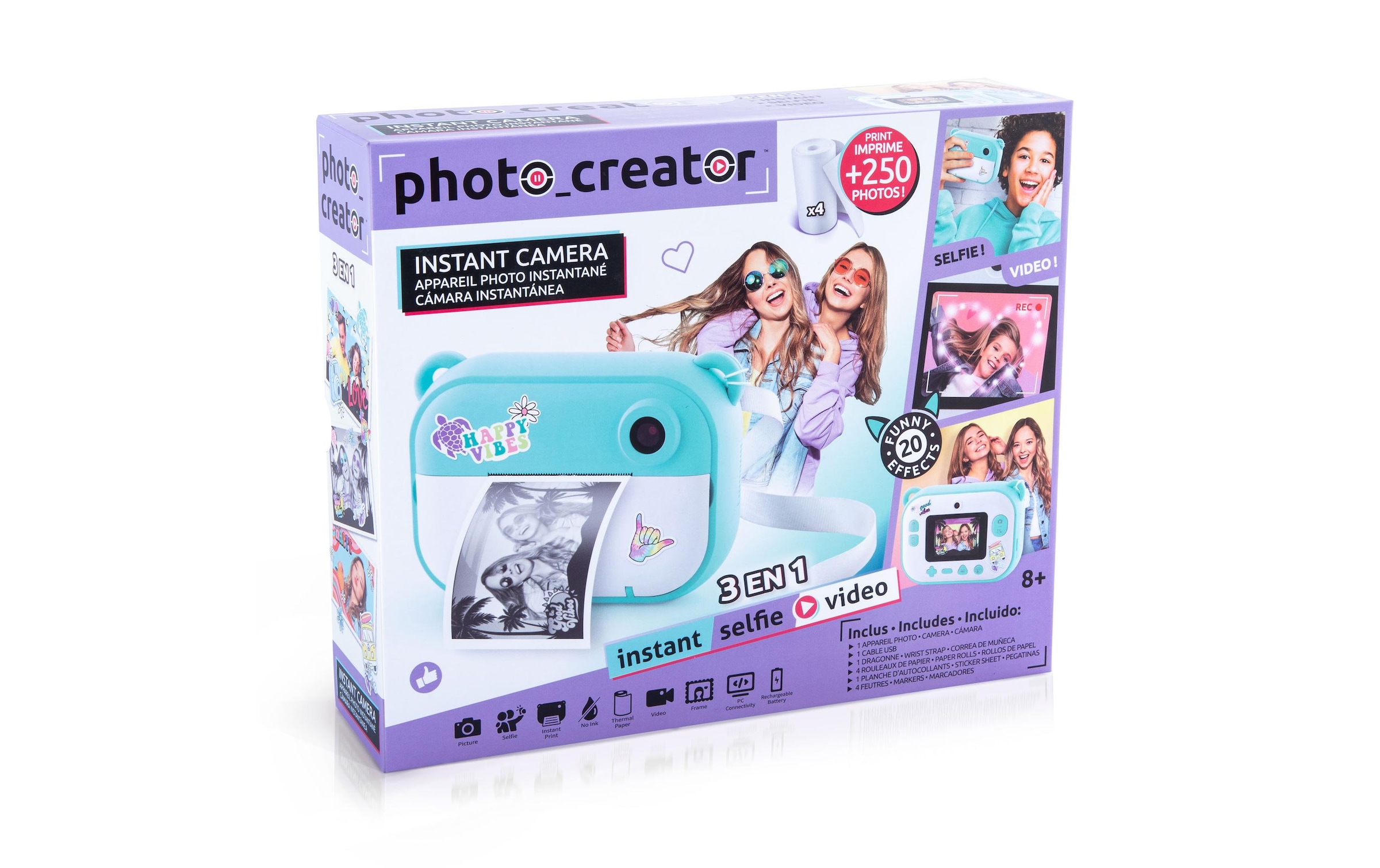 Plüschfigur »Canal Toys Instant Camera Hellblau/Mehrfarbig/Weiss«