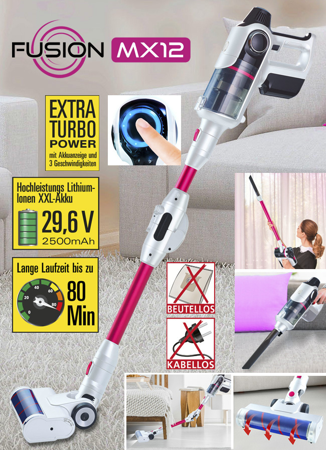 2-in-1 Akku Hand- und Bodenstaubsauger Fusion MX 12
