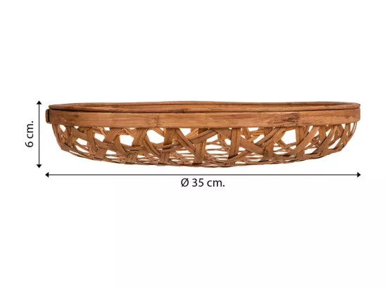Plateau en bambou marron d35x6h