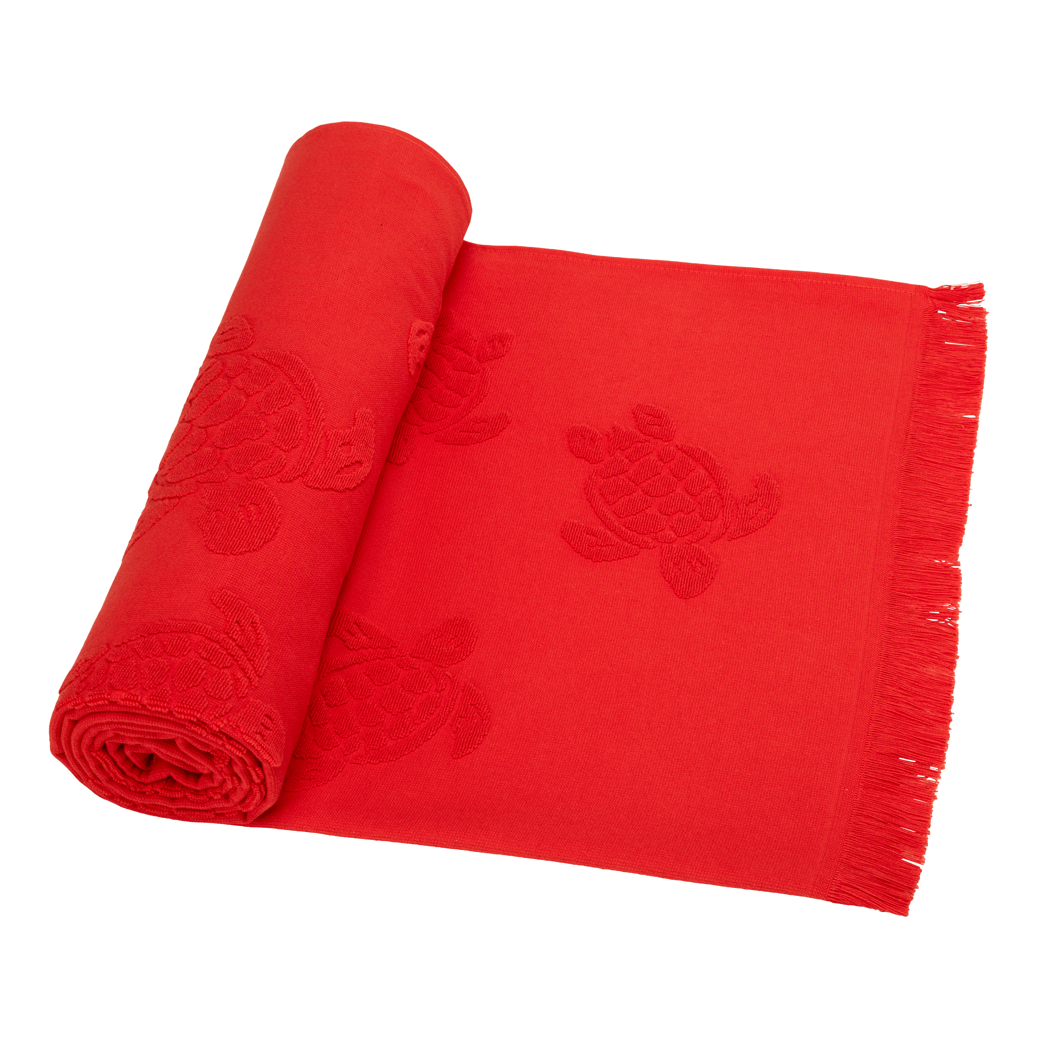 Serviette de Plage Fouta Uni en coton biologique Jacquard Tortues | Serviette Vilebrequin STHU1201