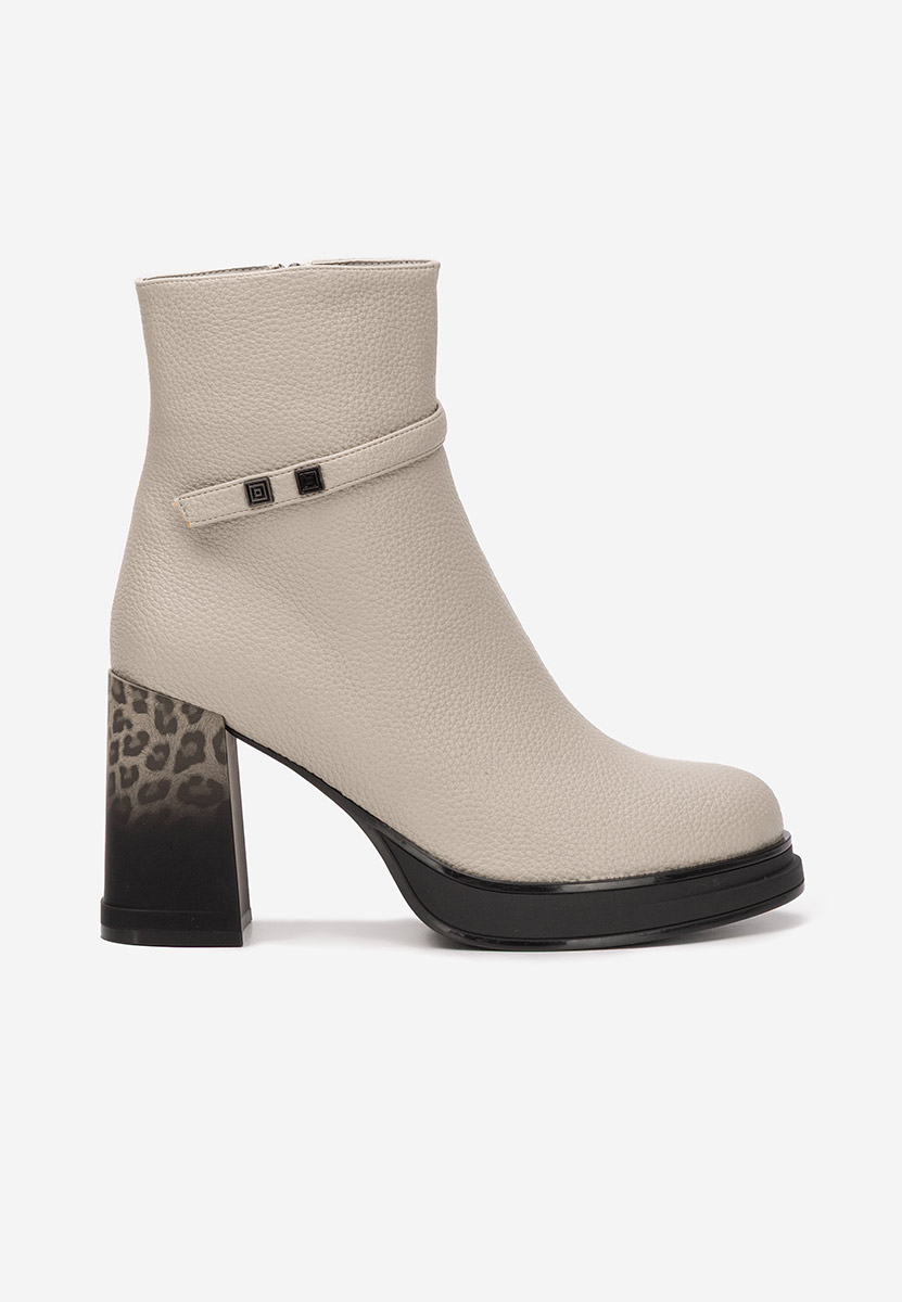 Bottines à gros talon grise Rannia