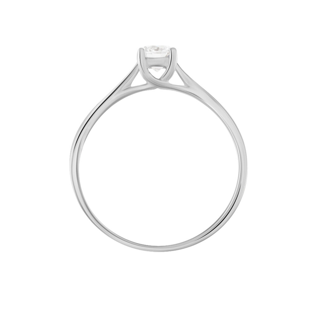 Bague Solitaire Fiona Or Blanc Diamant Synthetique