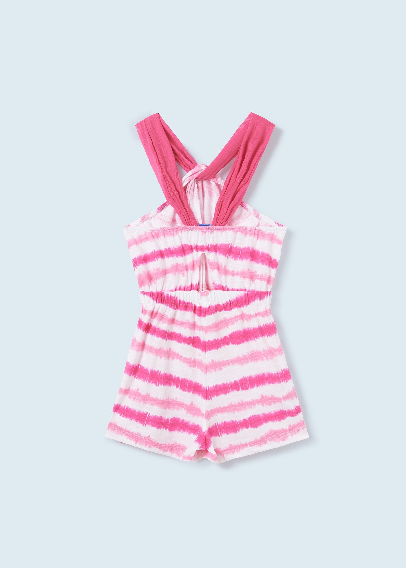 Macacão curto com estampa tie-dye para meninas