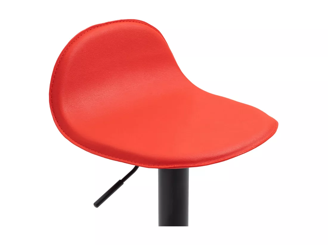 Lot de 2 Tabouret de bar - Similicuir & Métal - Rouge - Lana V2