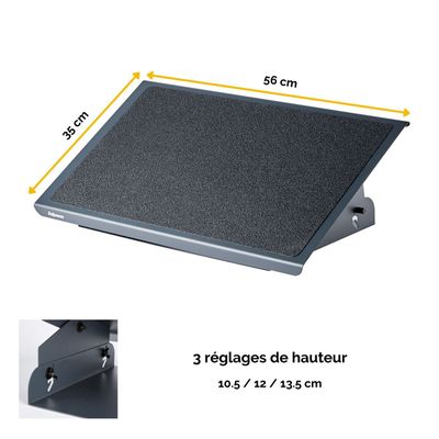 Fellowes Professional Series - Repose-pieds inclinable en hauteur - structure métallique - surface anti-dérapante