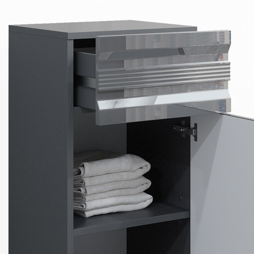 VICCO Badschrank FREDDY anthrazit hochglanz Badezimmer Badregal Midischrank