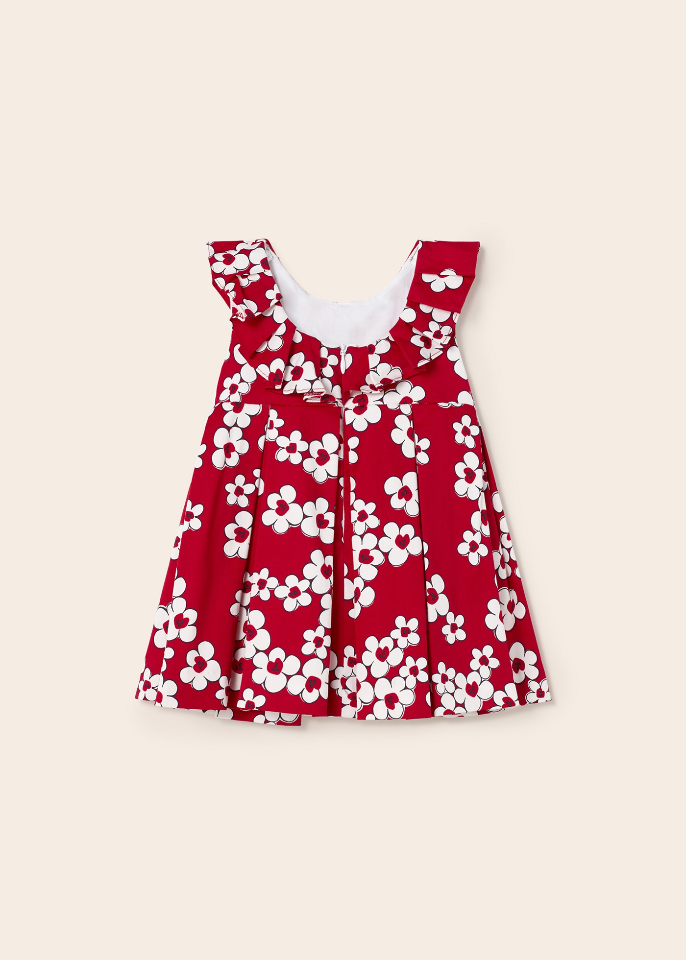 Vestido de cetim com estampa floral em algodão para bebê