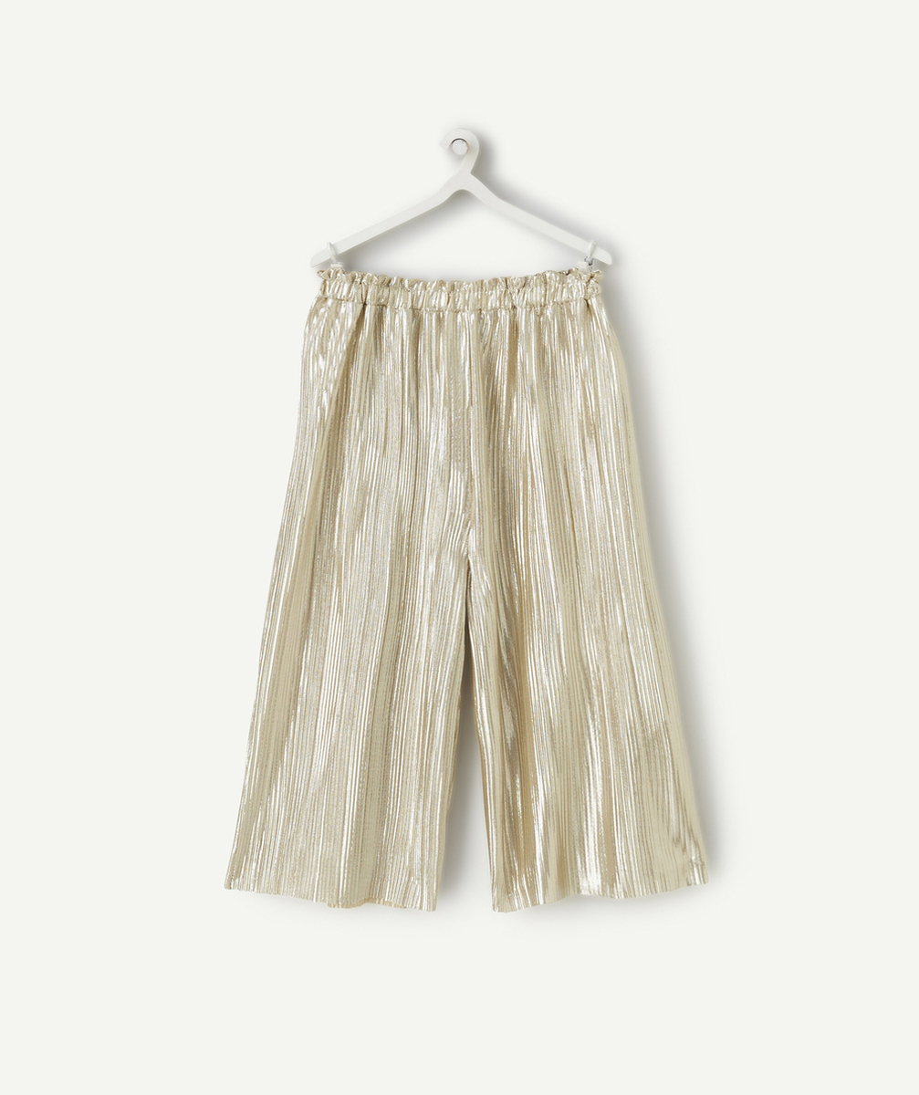 PANTALON LARGE PLISSÉ BÉBÉ FILLE COULEUR DORÉE