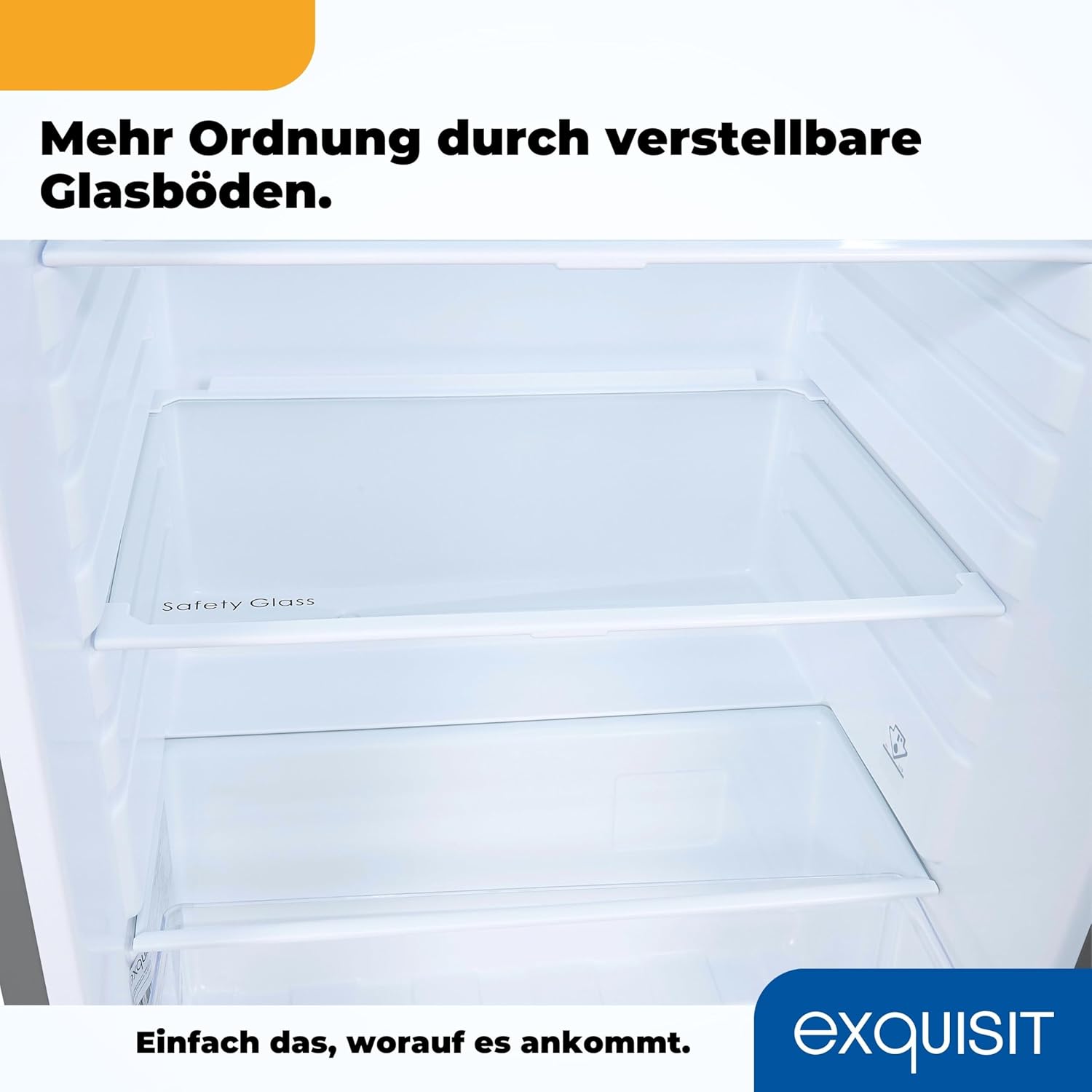 Exquisit Kühlschrank KS16-V-H-040E inoxlook | Standgerät | 127 l Volumen | Inoxlook | Glasablagen und Gemüsefach | Beleuchtung | Türablagen | Türanschlag wechselbar