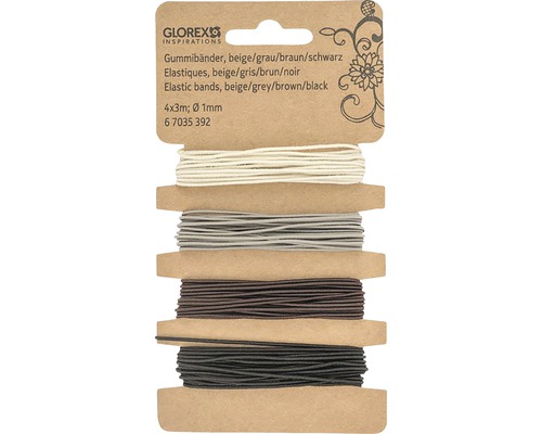 Geassorteerde bruine elastiekjes, 4 x 3 m, Ø 1 mm