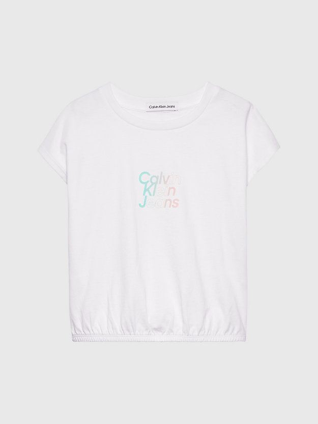 Camiseta com logo floculado de corte quadrado