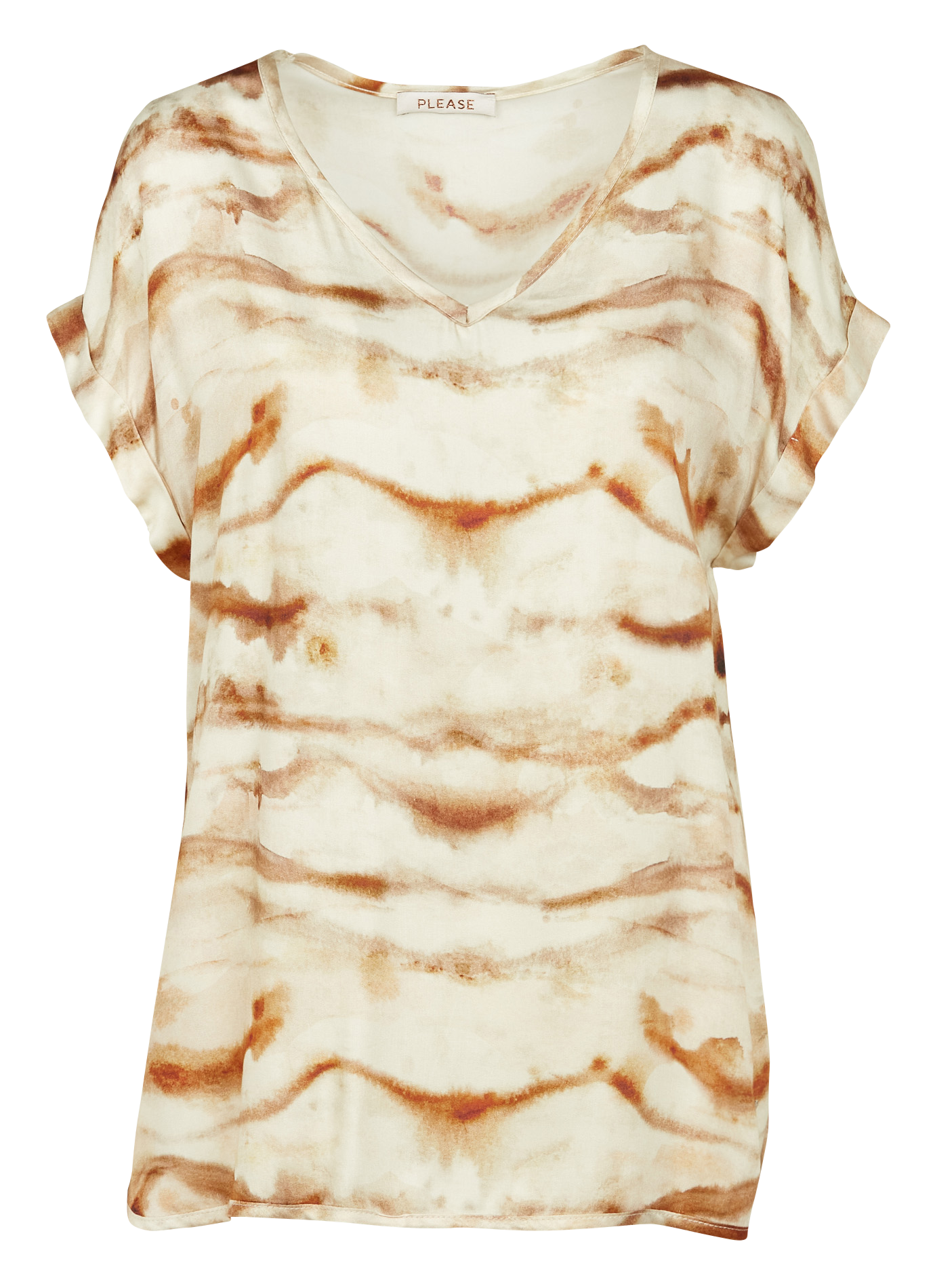 Top col V imprimé | Blanc